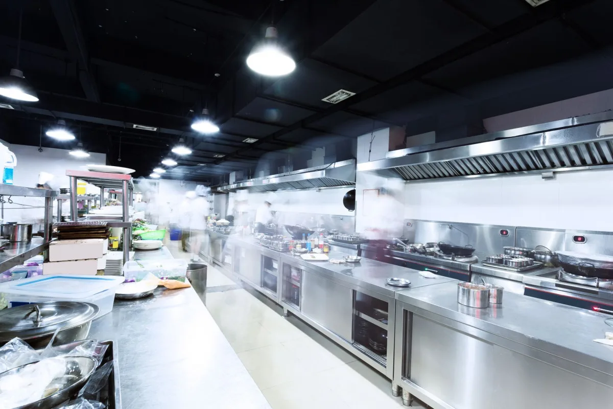 Cuisine professionnelle en pleine production